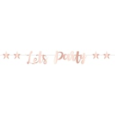 Amscan Stars Banner - Rose Gold - One Size