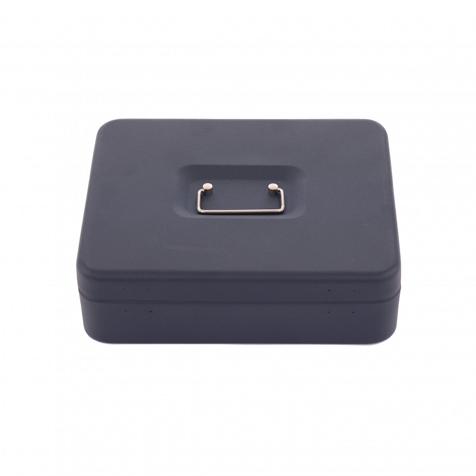 image 1 of 12" Heavy Duty Metal Locking Cash Money Box Safe Security