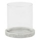image 1 of Athena Stone Hurricane Lantern - Ceramic - L14 x W14 x H14 cm - White