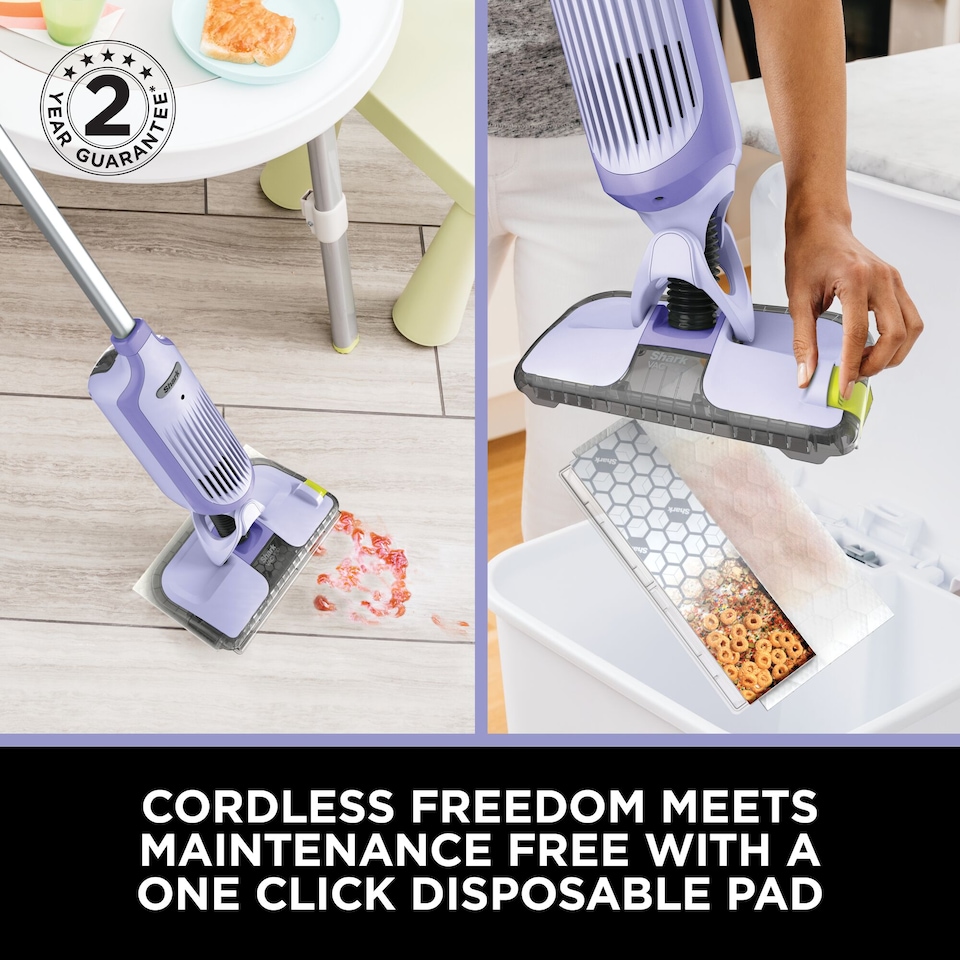 image 1 of Shark VM200UKPL VacMop Cordless 2-in-1 Vacuum Mop with Targeted Spray in Purple