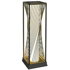 Outsunny Rattan Solar Floor Lamp, Auto On/Off LED Garden Lights, Grey 