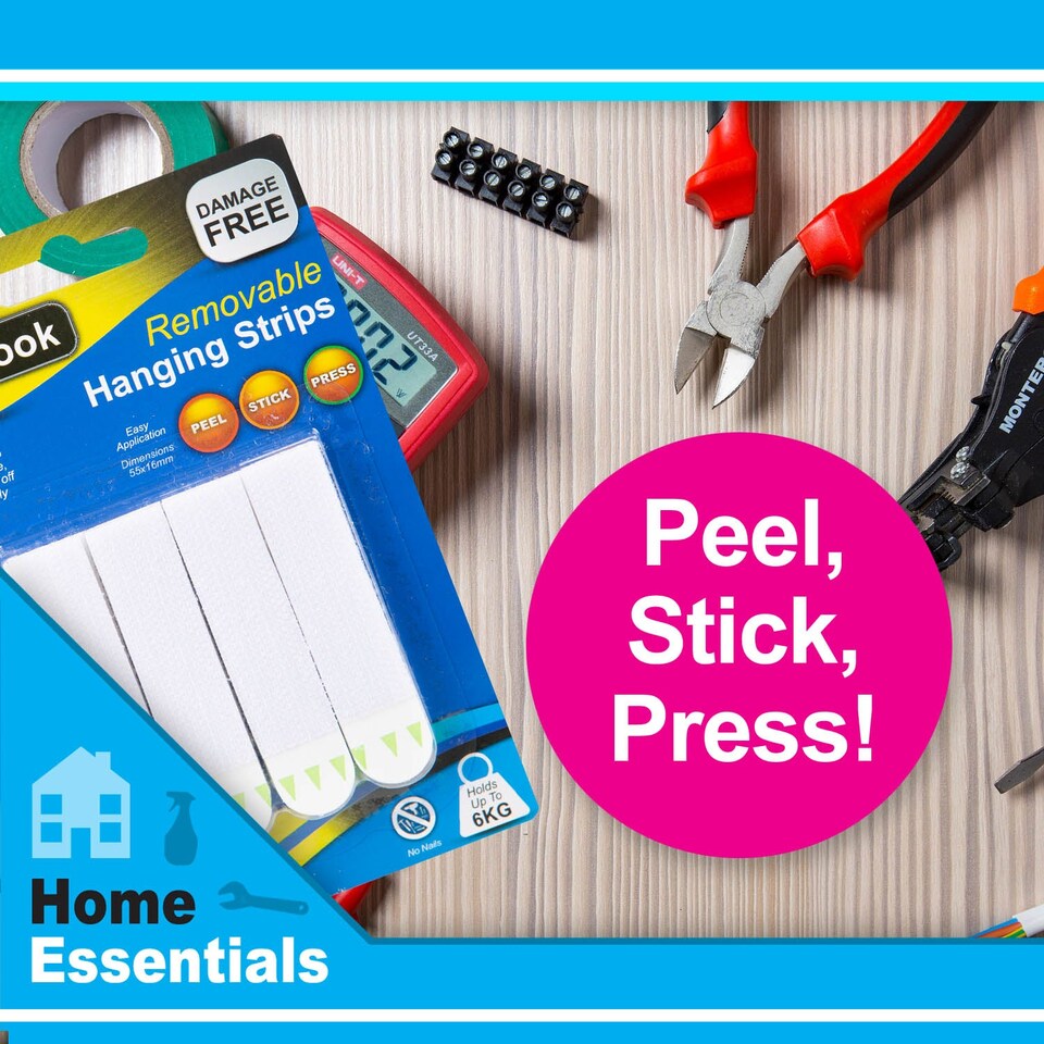 image 1 of VFM e-Store Removable Picture Hanging Hooks, Pack of 4, No Damage
