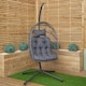 image 2 of Grey Hanging Egg Chair With Stand & Waterproof Cover | Grey | Grey