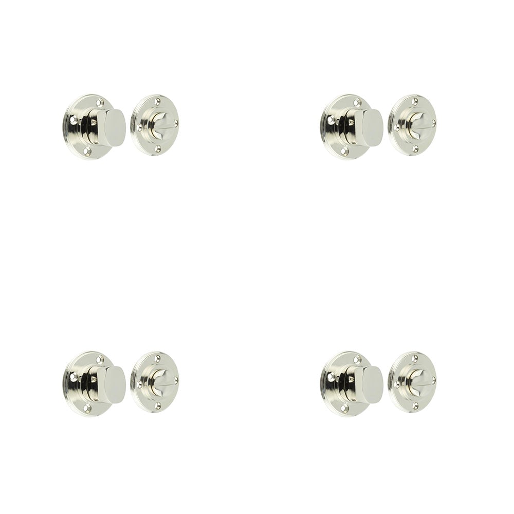 4 PACK Elegant Inner Turn & Release in Polished Nickel for Enhanced Privacy - Door Handle