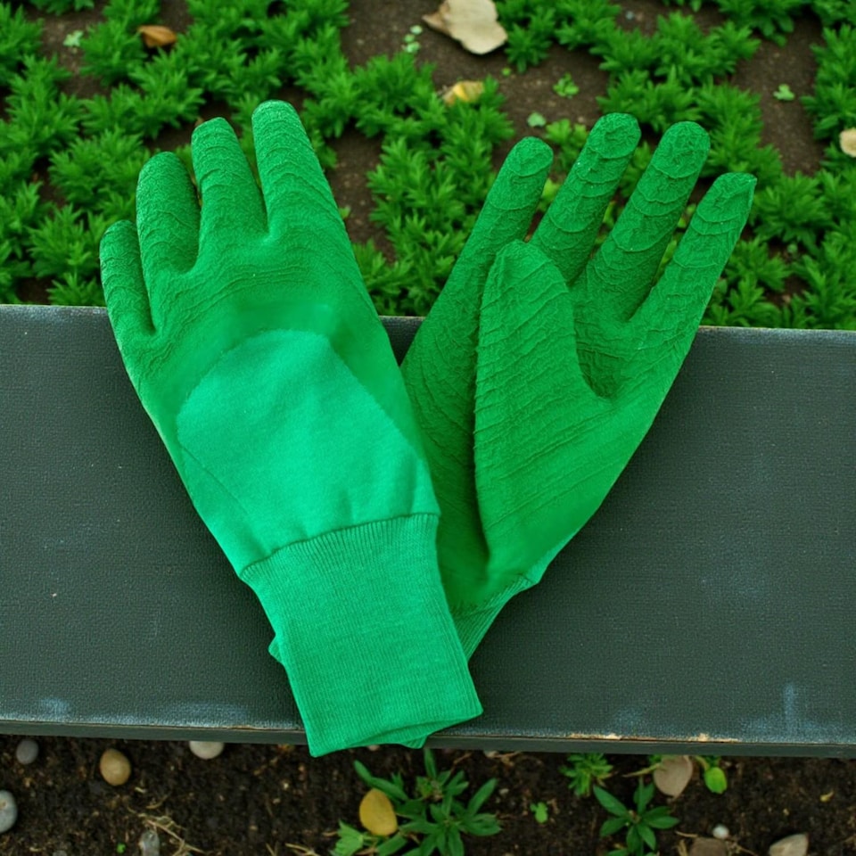 image 1 of Kent & Stowe Gardening Gloves Men Large Thorn Resistant Latex with Cotton Lining Strong Grip for Pruning & Weeding | Green