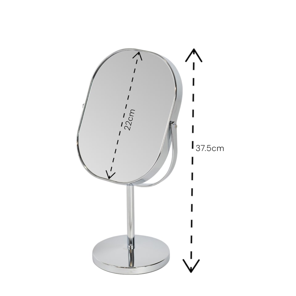 image 1 of Showerdrape Nikon 3x Magnifying Chrome Oval Vanity Mirror