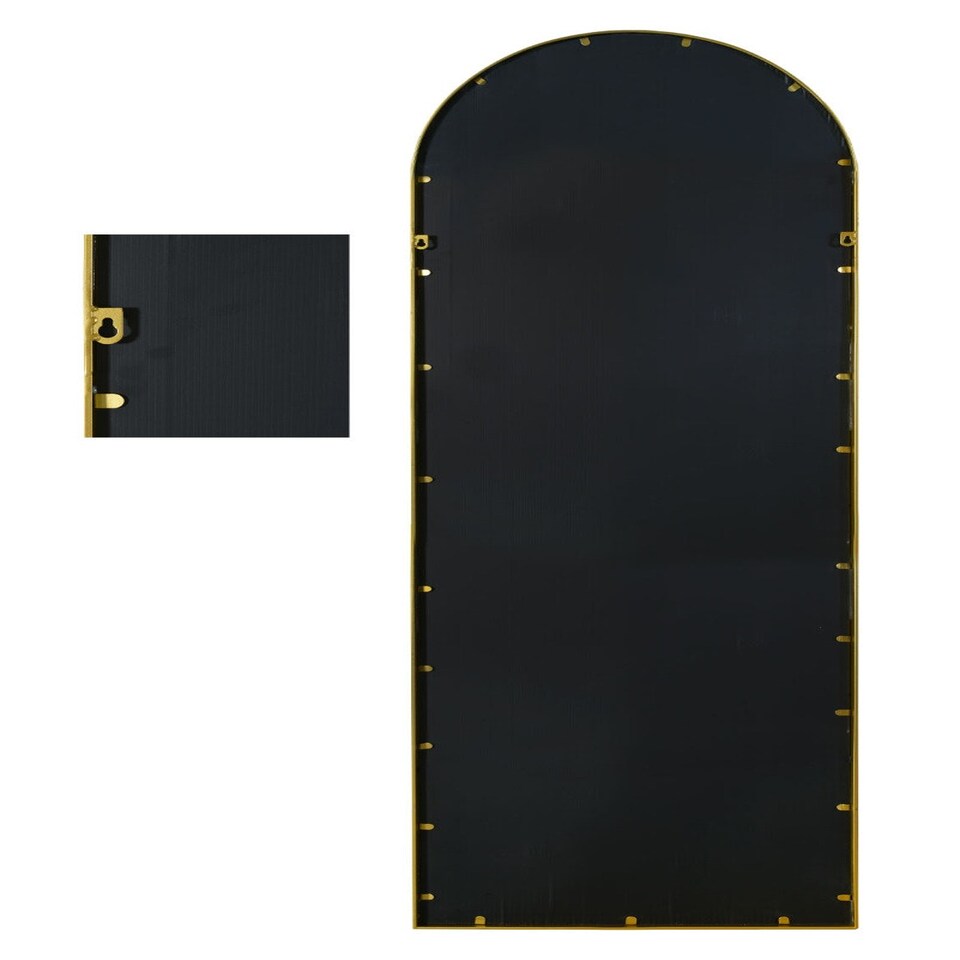 image 1 of The Arcus - Gold Framed Arched Leaner/Wall Mirror 71" X 24" (180CM X 60CM) Gold