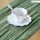 image 6 of Sage Green Cheesecloth Table Runner, Rustic Sheer Table Decor - 90x300cm