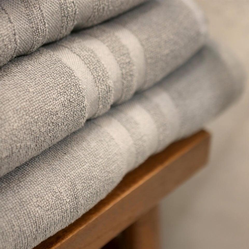 image 1 of Nicola Spring Cotton Bath Sheets - 160cm x 90cm - Grey - Pack of 2