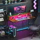 image 8 of HOMCOM Computer Table with LED Lights, Gaming Desk with Shelf, Rustic Brown | Multi | 120L x 50W x 90.5Hcm
