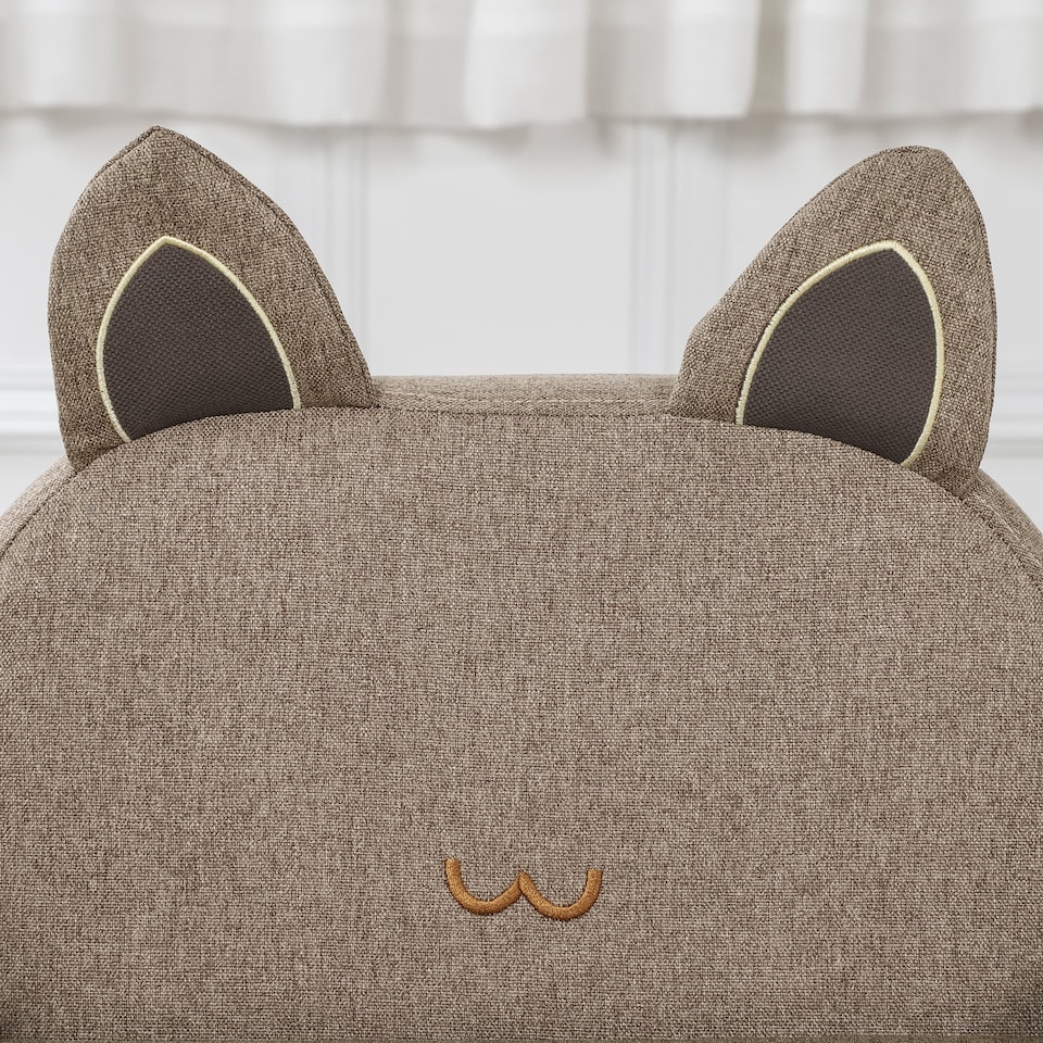 image 1 of HOMCOM Kids Sofa Children Armchair Toddler Chair Ear Modeling Bedroom | Brown | One Size