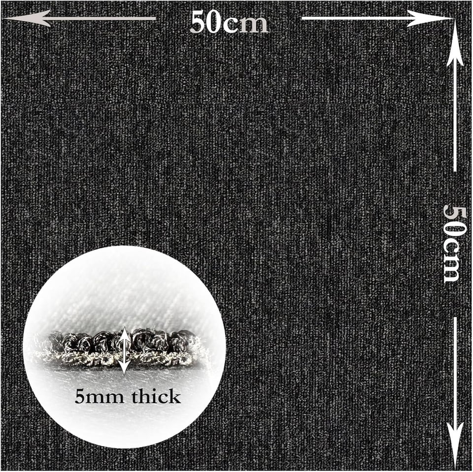 image 1 of Anthracite Carpet Tiles Heavy Duty 20pcs 5SQM Commercial Office Home Shop Retail Flooring