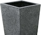 image 4 of Primrose Poly Terrazzo Stone Black Tall Flared Outdoor Square Planter 91cm