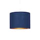 image 2 of Modern Navy Blue Cotton Fabric Small 8 Inch Lamp Shade with Shiny Copper Inner | Blue