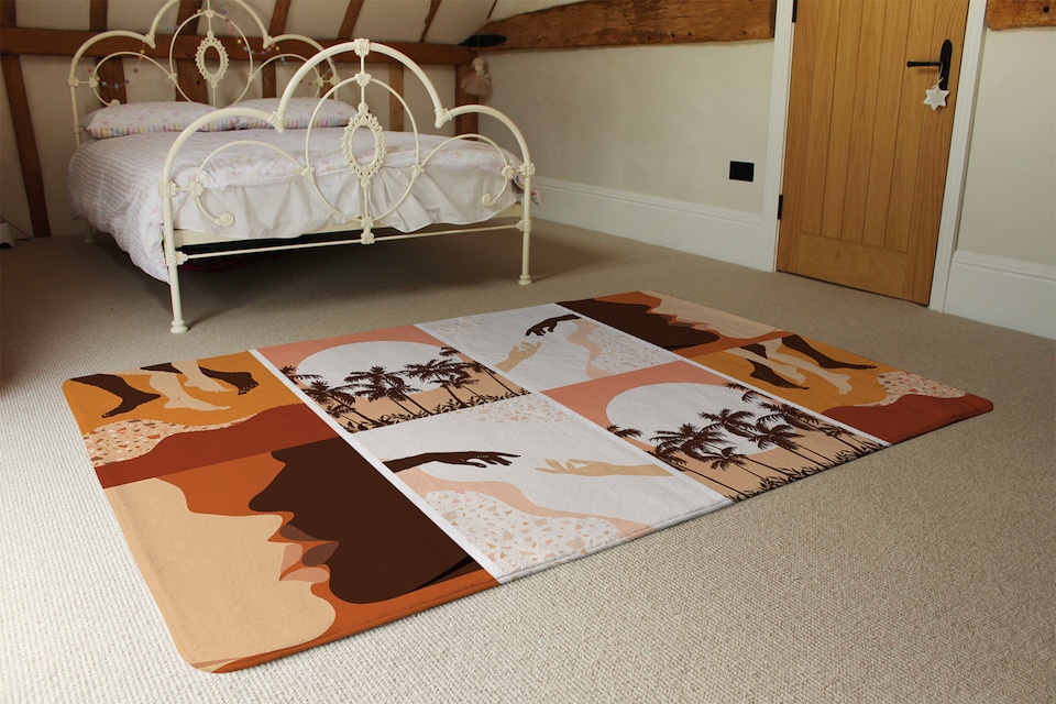 image 1 of Abstract & Floral Collages, Landscape Scenes Designer Rug | Multi