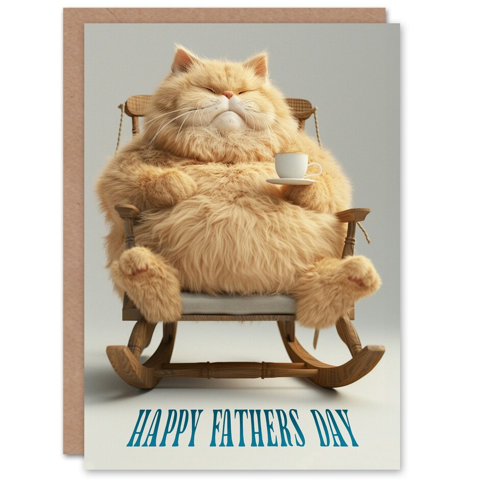 image 1 of Fathers Day Chonk Tea Rocking Chair Fun Man Dad Card