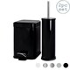 image 1 of Harbour Housewares Mismatched Toilet Brush & Bin Set - Black | Black | Black