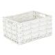 image 6 of Unlined Small White Scandi Storage Basket | White | White