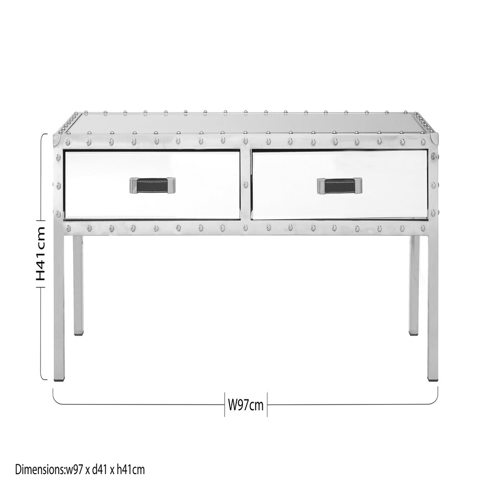 image 1 of Interiors by Premier Stainless-Steel Modern Coffee Table, Coffee Table With Storage, Industrial Style Storage Coffee Table Silver