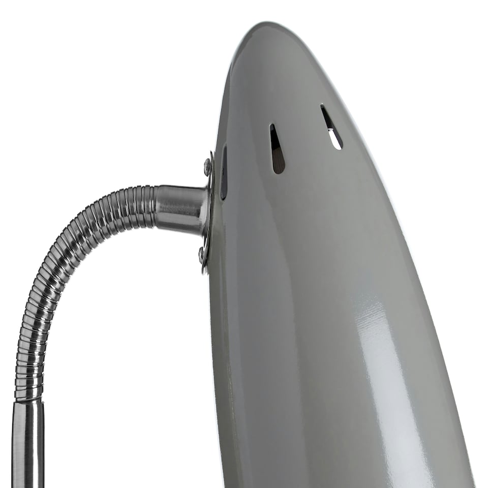 image 1 of Interiors by Premier Grey Table Lamp for Work Desk, Desk Lamp with Conical Lamp Head, Long Lasting Iron Bedside Lamp