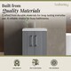 image 4 of Balterley Partial Fluted 2 Door Floor Standing Vanity Unit with Mid-Edge 1 Tap Hole Ceramic Basin | Grey | Satin Grey