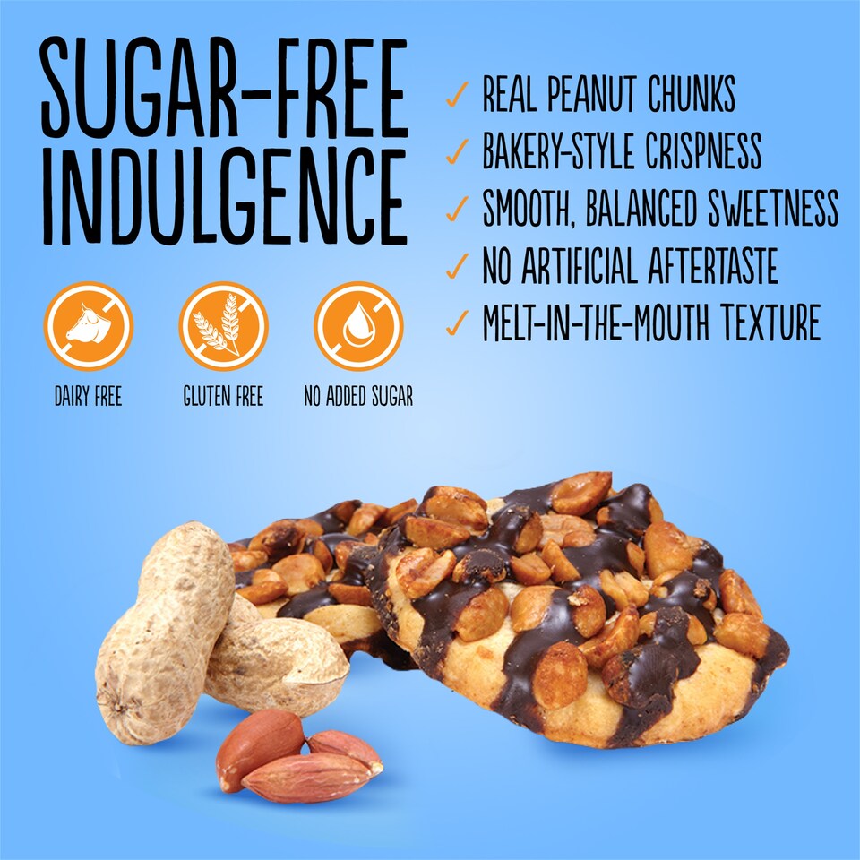 image 1 of Diablo Sugar Free Chocolate and Peanut Cookies 150g 3 Pack