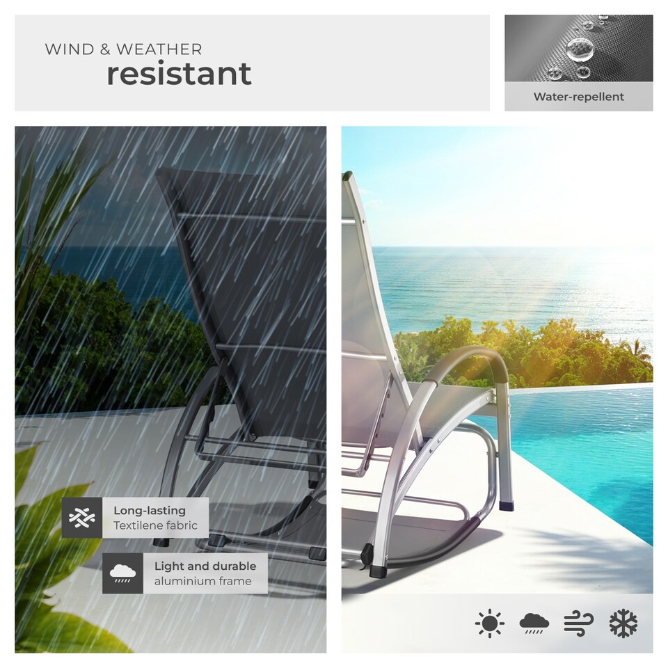 image 1 of Sun Lounger Avignon - 2 in 1 functions, adjustable backrest | Grey | anthracite | 1