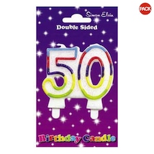 Simon Elvin Double Sided 50th Birthday Candle (Pack Of 6) - Multicoloured - One Size