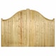 image 2 of Drayton Low Shaped Top Double Gate - Pressure Treated Scandinavian Redwood - W2400 x H1250 mm | Brown | 1