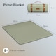 image 7 of VonShef Picnic Blanket - Green Herringbone
