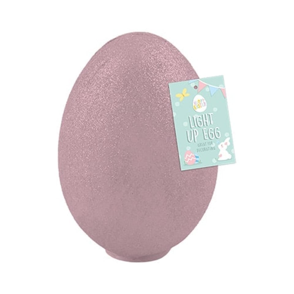 Pink Easter Flashing Light Up Egg Decoration 12.5cm
