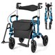 image 1 of COSTWAY Rollator Walker Foldable Rolling Walker-Navy