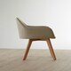 image 3 of Interiors by Premier Stone Fabric Chair With Wood Legs, Backrest Dining Chair, Space-Saving Office Accent Chair
