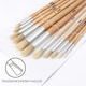 image 4 of Pack of 12 Assorted Size Wooden Round Handle Bristle Hair Artist Paint Brush Set
