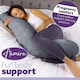 image 6 of Aamira Dark Grey Pregnancy Maternity Pillow, 145x25x25cm L Shaped Memory Foam | Grey | Grey | Standard | 1