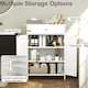 image 4 of COSTWAY Bathroom Floor Cabinet Storage Organizer White White