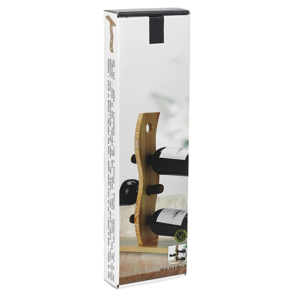 image 1 of 4 Bottle Wooden Wine Rack Free Standing Insert Kitchen Countertop Storage Holder