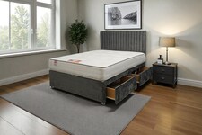 Emily Plush Bed Set, 4 Drawers With Mattress, & 24"Headboard