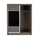 image 3 of Lisbon 2 Door Sliding Wardrobe - L56 x W117.5 x H187.5 cm - Black Wood Grain Black