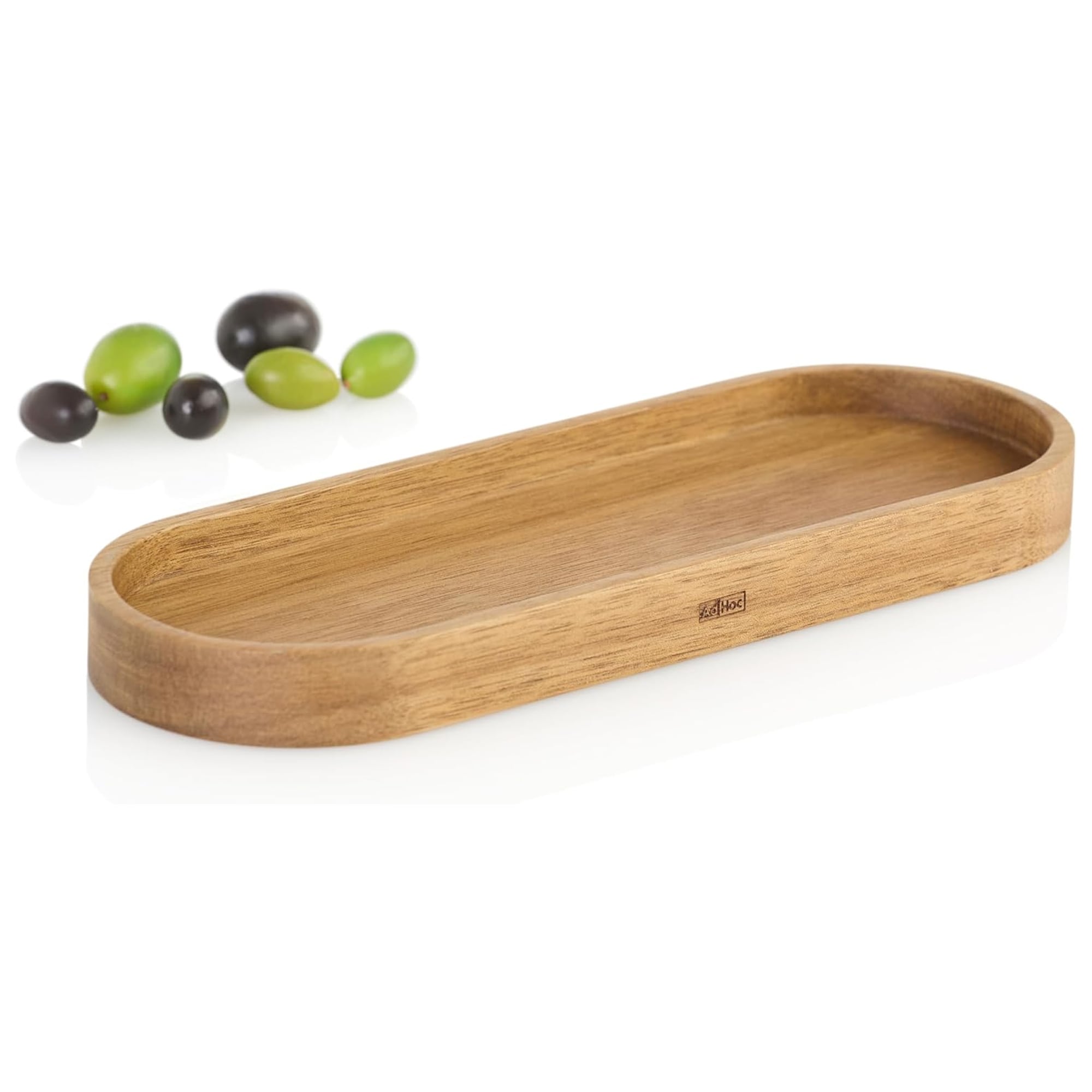 AdHoc Coaster Posto Acacia Wood Oval Tray - Brown - Tesco Groceries