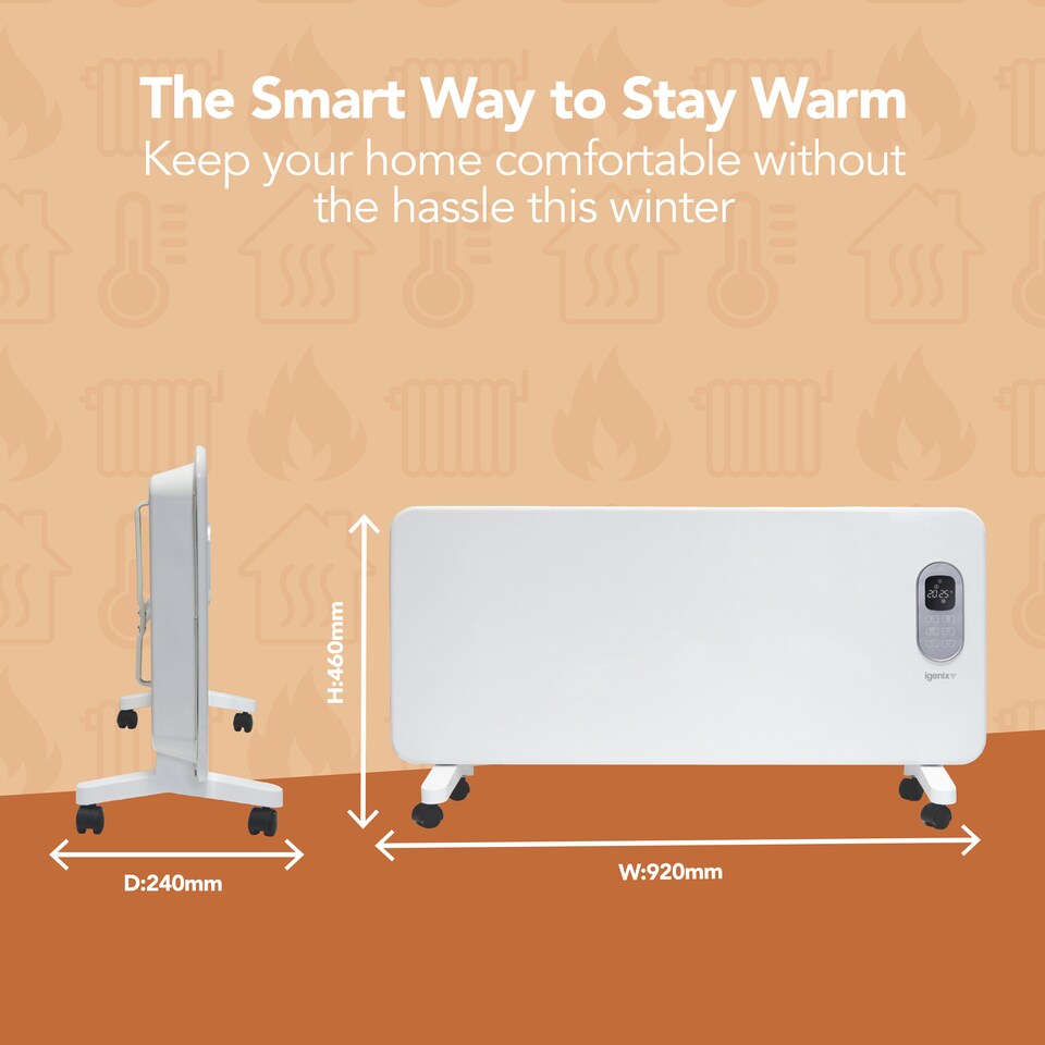 image 1 of Igenix IG9520WIFI Smart Electric Panel Heater, White