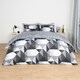 image 1 of OHS Mason Retro Geometric Reversible Print Duvet Cover and Pillowcase Bedding Set, Double - Black/White