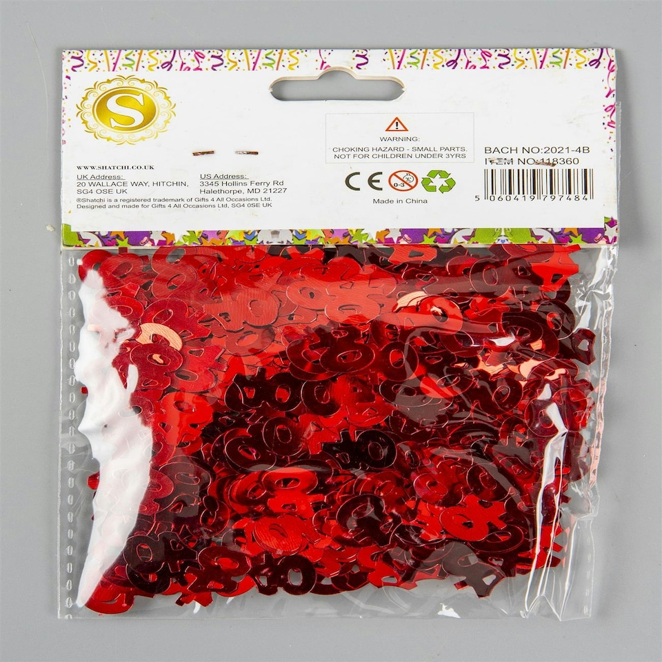 image 1 of 14g 40th Birthday Red Confetti