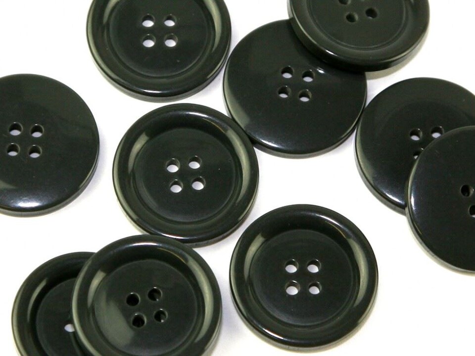 Minerva Grey 28mm Round Plastic Coat Buttons for Dressmaking - per pack of 100