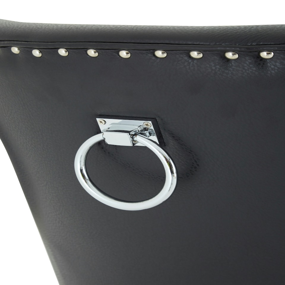 image 1 of Interiors By Premier Modern Black Leather Effect Dining Chair, Elegant Design Dining Chair For Dining Table, Luxury Dining Chair Black