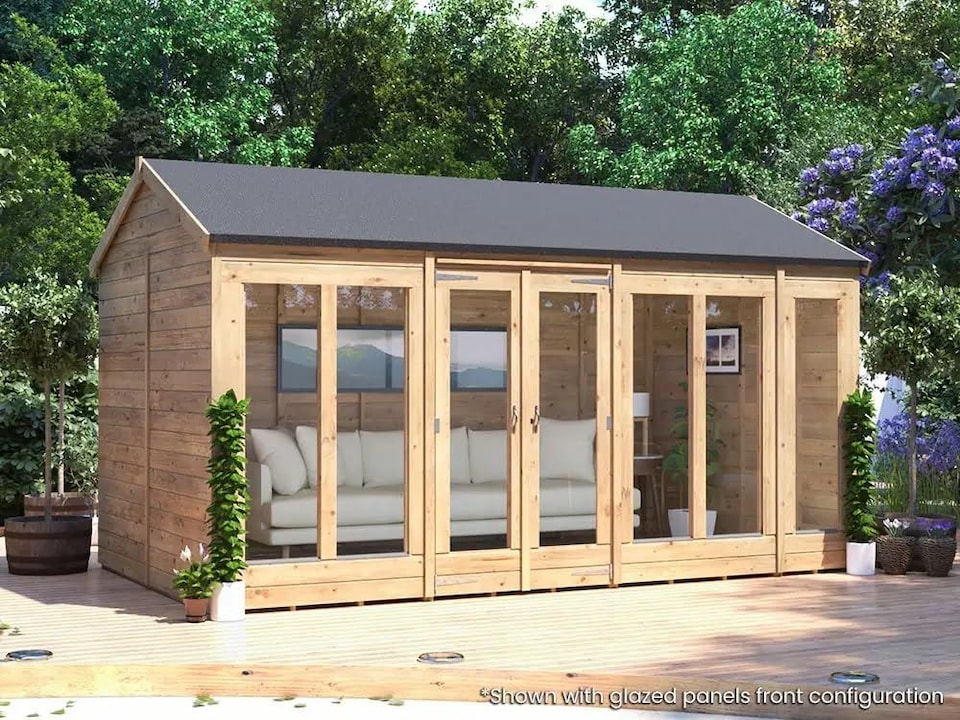 image 1 of Dunster House Summerhouse 4m x 2.4m (14' x 8') Reverse Apex, Pressure Treated, Superfelt, RagePanda