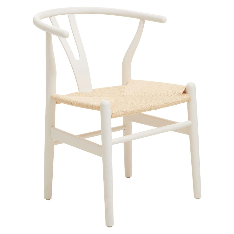 image 1 of Interiors By Premier Decent Wishbone Antique White Chair, Scandinavian Swivel Dining Chair For Dining Room, Stylish Modern Chair Cream