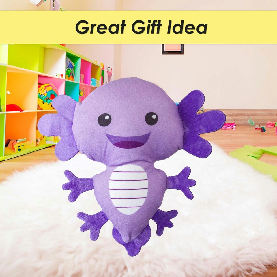 image 1 of Axolotl Soft Toy Cute Plushie Huggable Cuddly Stuffed Toy 15cm Purple