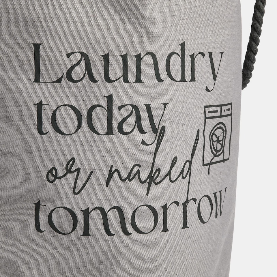 image 1 of OHS Slogan Round Laundry Basket Hamper Bag with Rope Handles