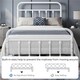 image 6 of Yaheetech 3ft Single Vintage Iron Platform Bed with High Headboard White